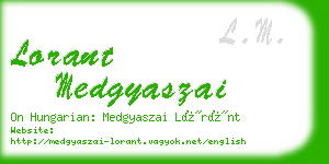 lorant medgyaszai business card